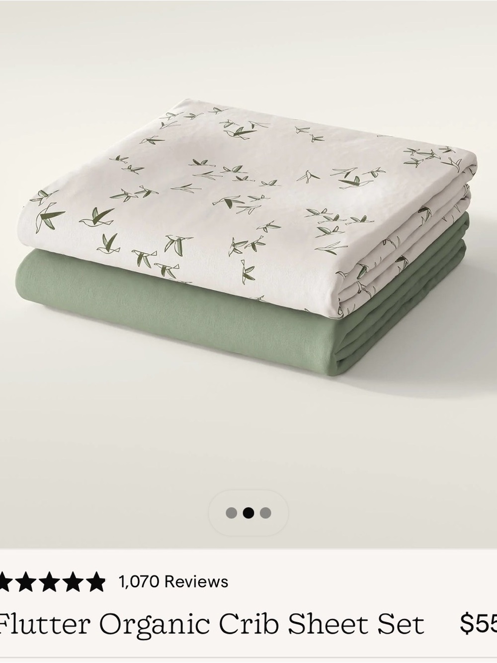 Nestig Flutter Organic Sheet Set - Mini Crib